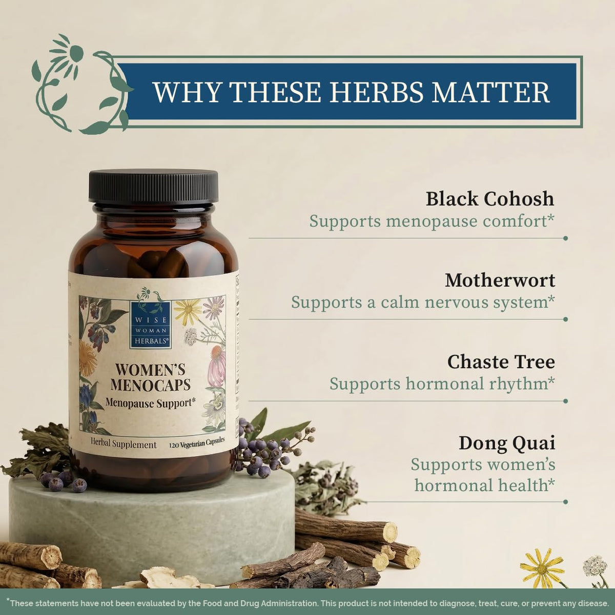 Wise Woman Herbals Menocaps Herbal Blend for Menopause - 120 Capsules - image 4