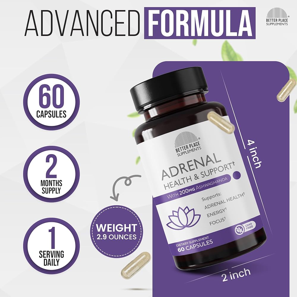 Better Place Organics Adrenal Health Support - 60 Capsules - image 3