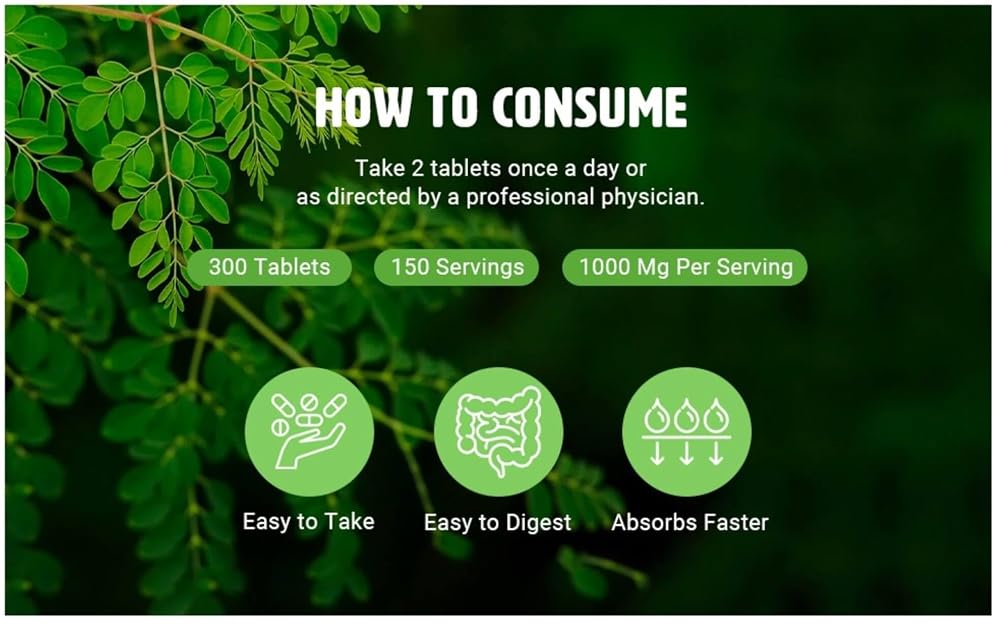 WAY 4 ORGANIC Moringa Turmeric Ginger Tablets - 300 Count - image 8