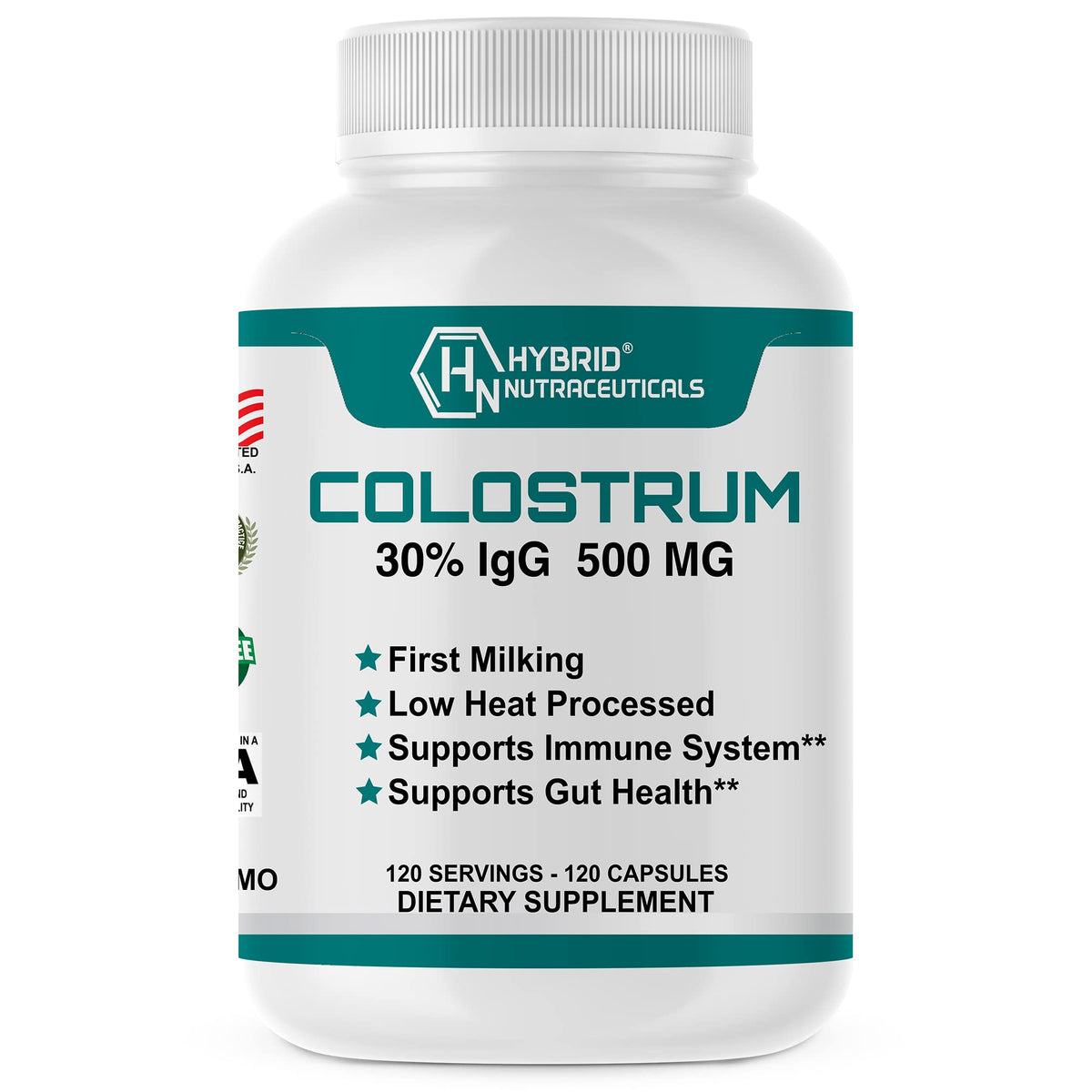 Hybrid Nutraceuticals Bovine Colostrum Immune Support - 120 Capsules