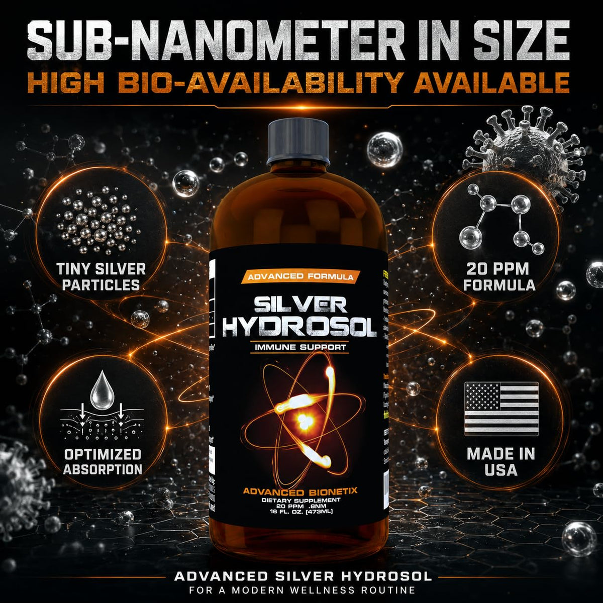 Advanced Bionetix Colloidal Silver Hydrosol 20ppm - 16 Fl Oz - image 4