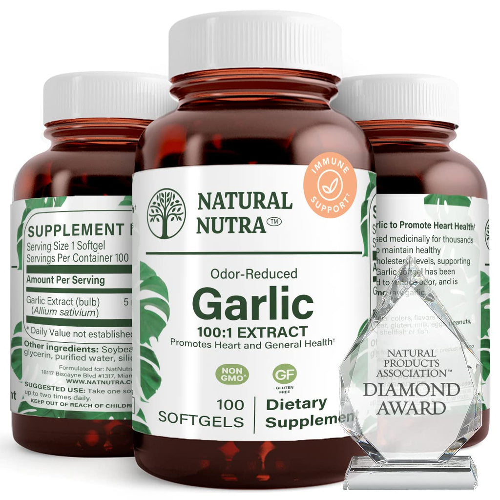 Natural Nutra Odorless Garlic Oil 500mg - 100 Softgels