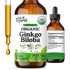 Wild & Organic Ginkgo Biloba Extract Drops for Brain & Focus - 4 oz