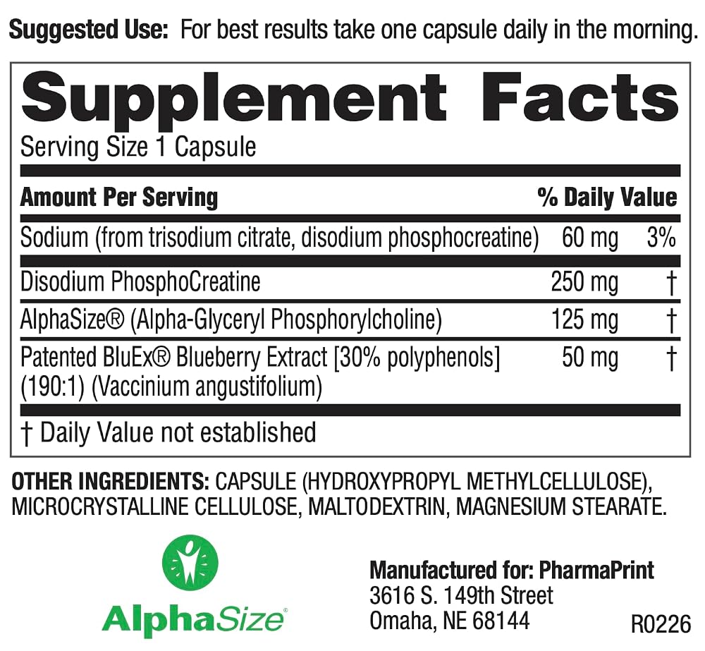 PharmaPrint AcuiT Brain Health Supplement with Alpha-GPC - 30 Capsules - image 4