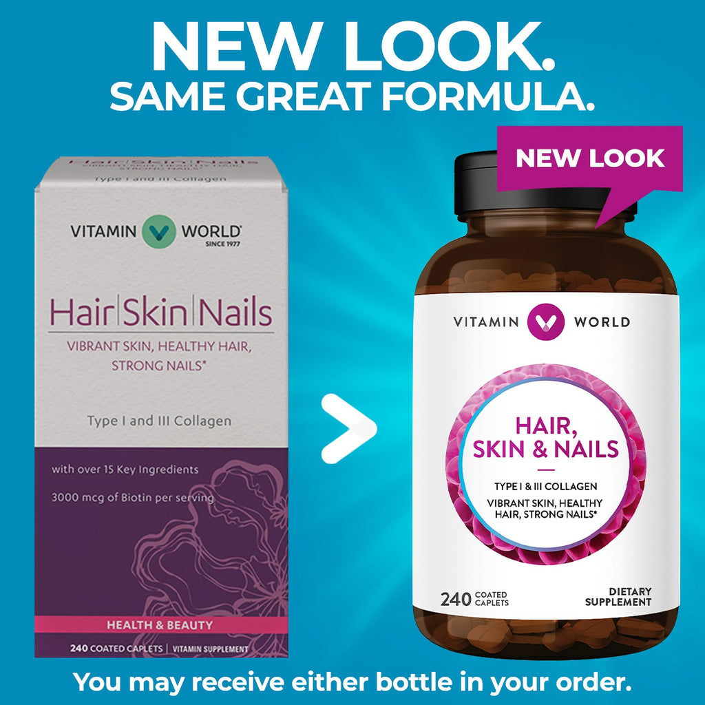 Vitamin World Hair, Skin and Nails Formula - 240 Caplets - image 3