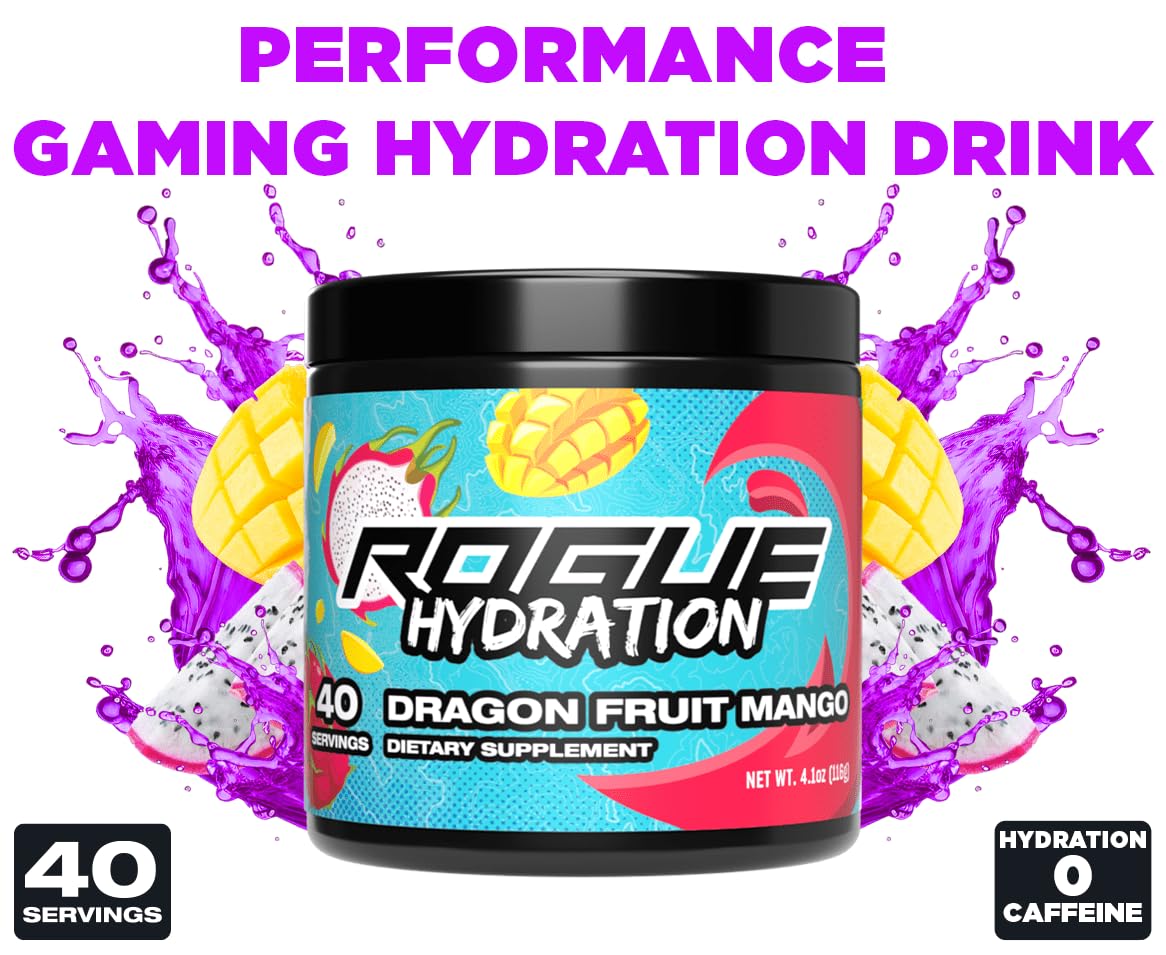 Rogue Energy Gaming Drink Hydration Powder Dragon Fruit Mango - 40 Servings - image 3