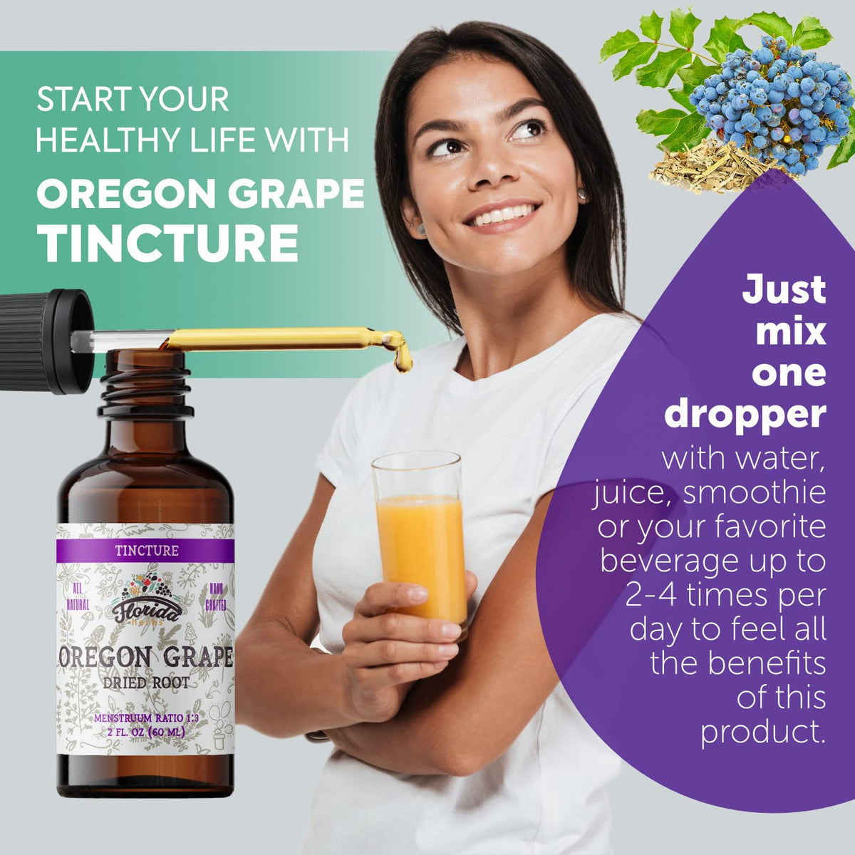 FLORIDA HERBS Oregon Grape Tincture Organic Extract - 2 oz - image 4