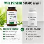 PRISTINE'S L-Theanine 200mg Capsules for Sleep & Calm Focus - 150 Count - image 6