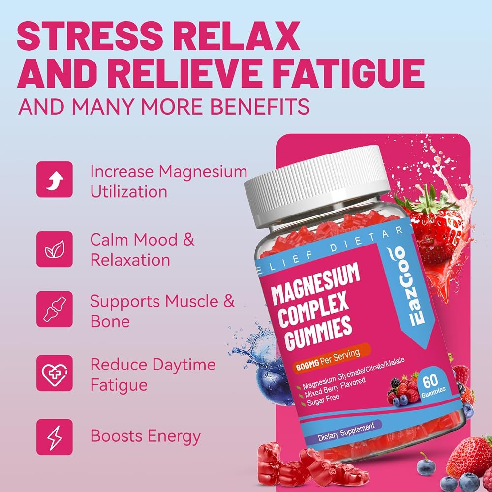 EAZGOO Magnesium Gummies 800mg - Vitamin D3