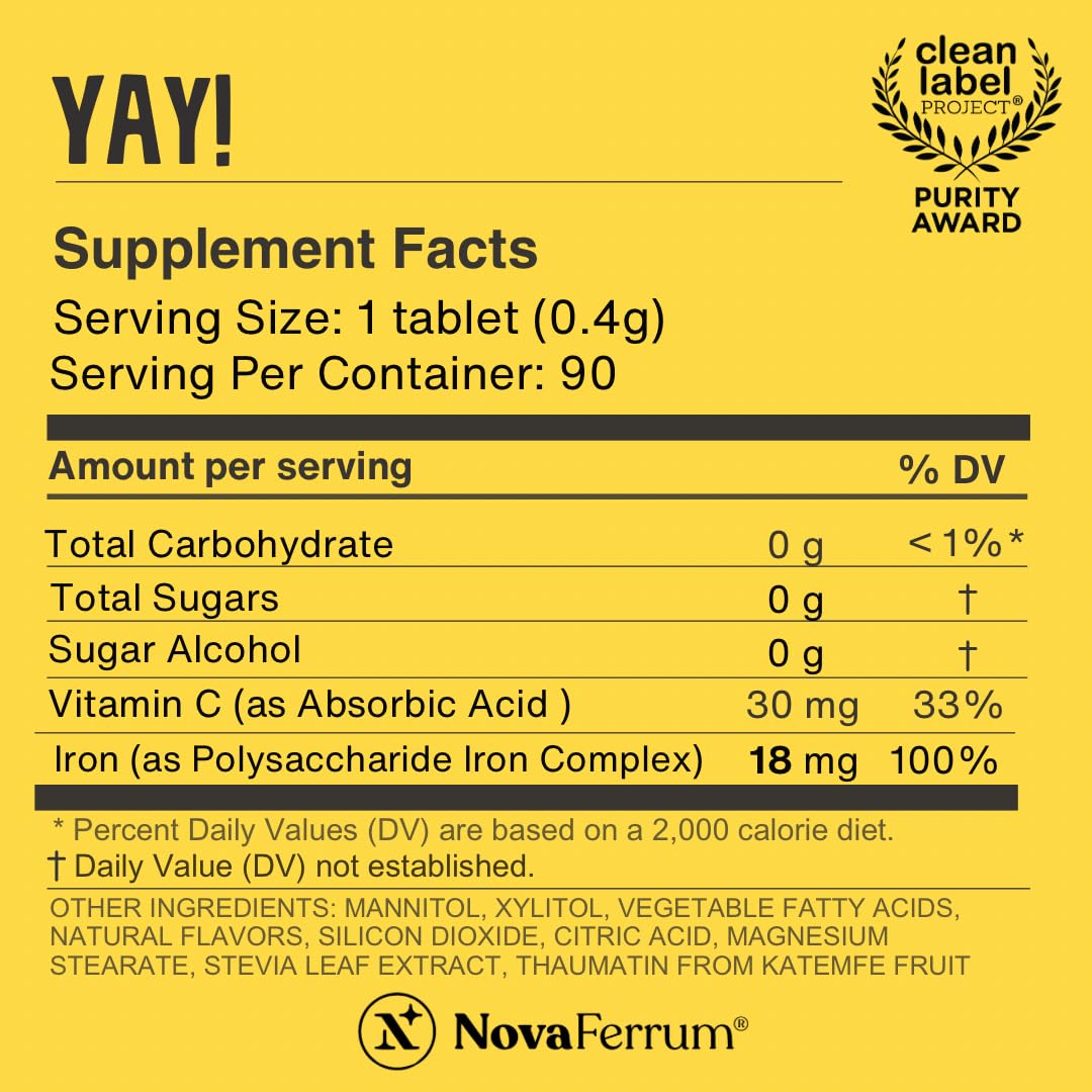 NovaFerrum Yay Iron Supplement Chewable for Kids - 90 Tablets - image 3