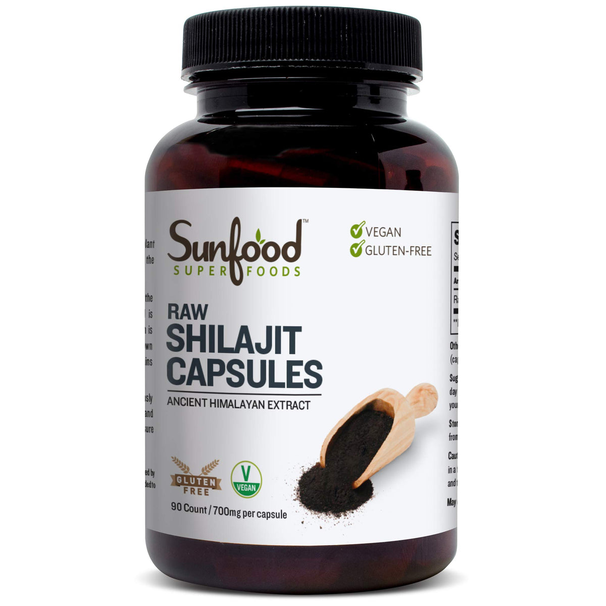 Sunfood Superfoods Raw Shilajit Capsules - 90 Capsules
