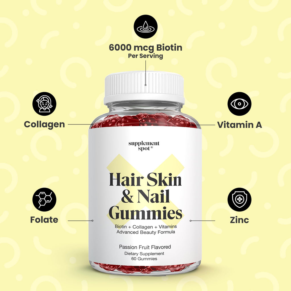 Supplement Spot Hair Skin and Nails Biotin Gummies - 60 Count - image 3