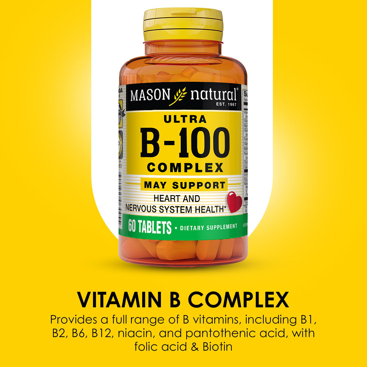 MASON NATURAL Ultra B-100 Complex - 60 Tablets - image 4