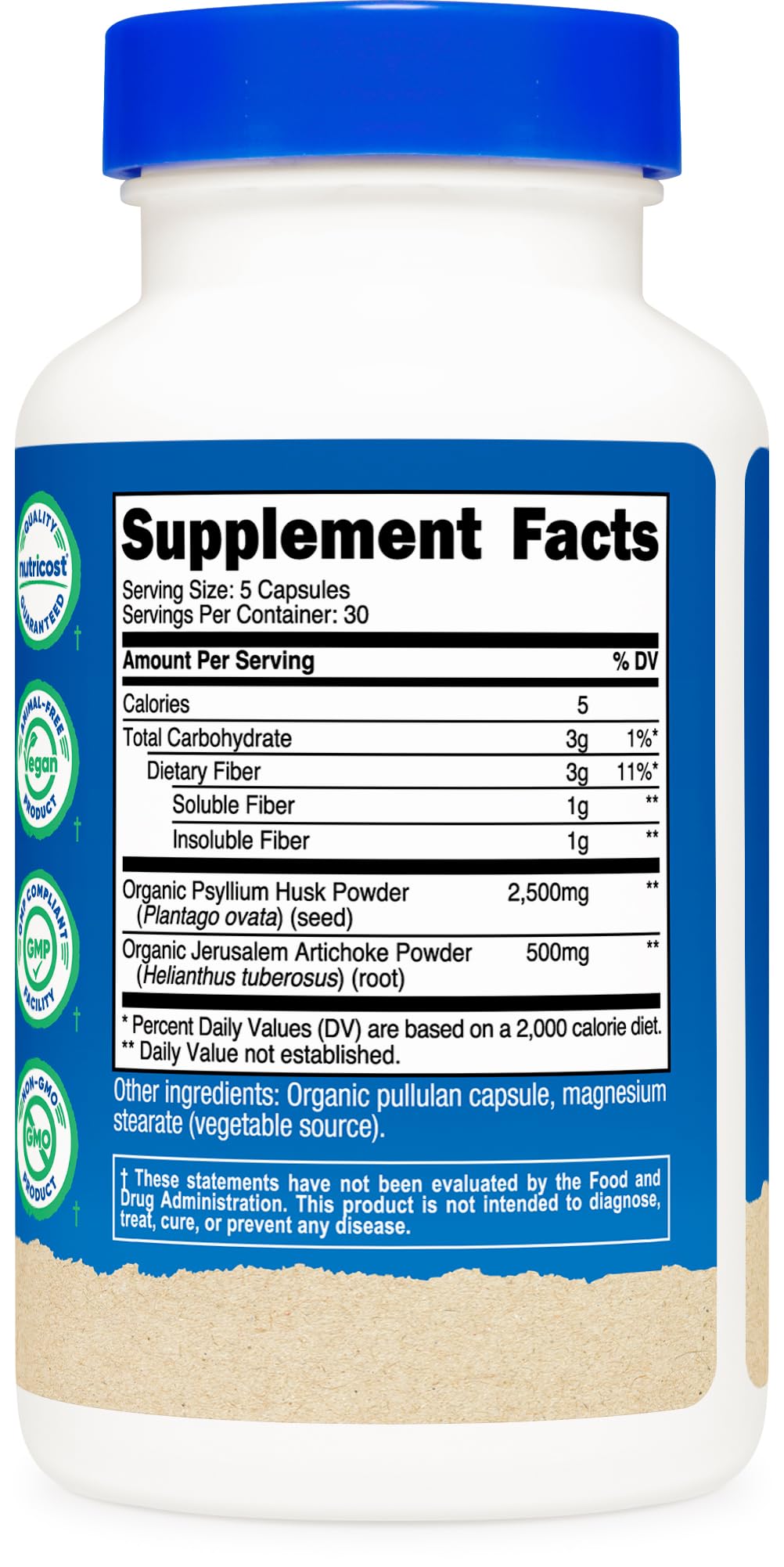 Nutricost Fiber Capsules - CCOF Certified Supplement