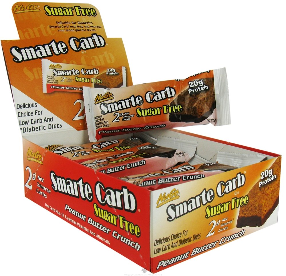 NuGo Nutrition Smarte Carb Protein Bar Peanut Butter Crunch - 12 Bars