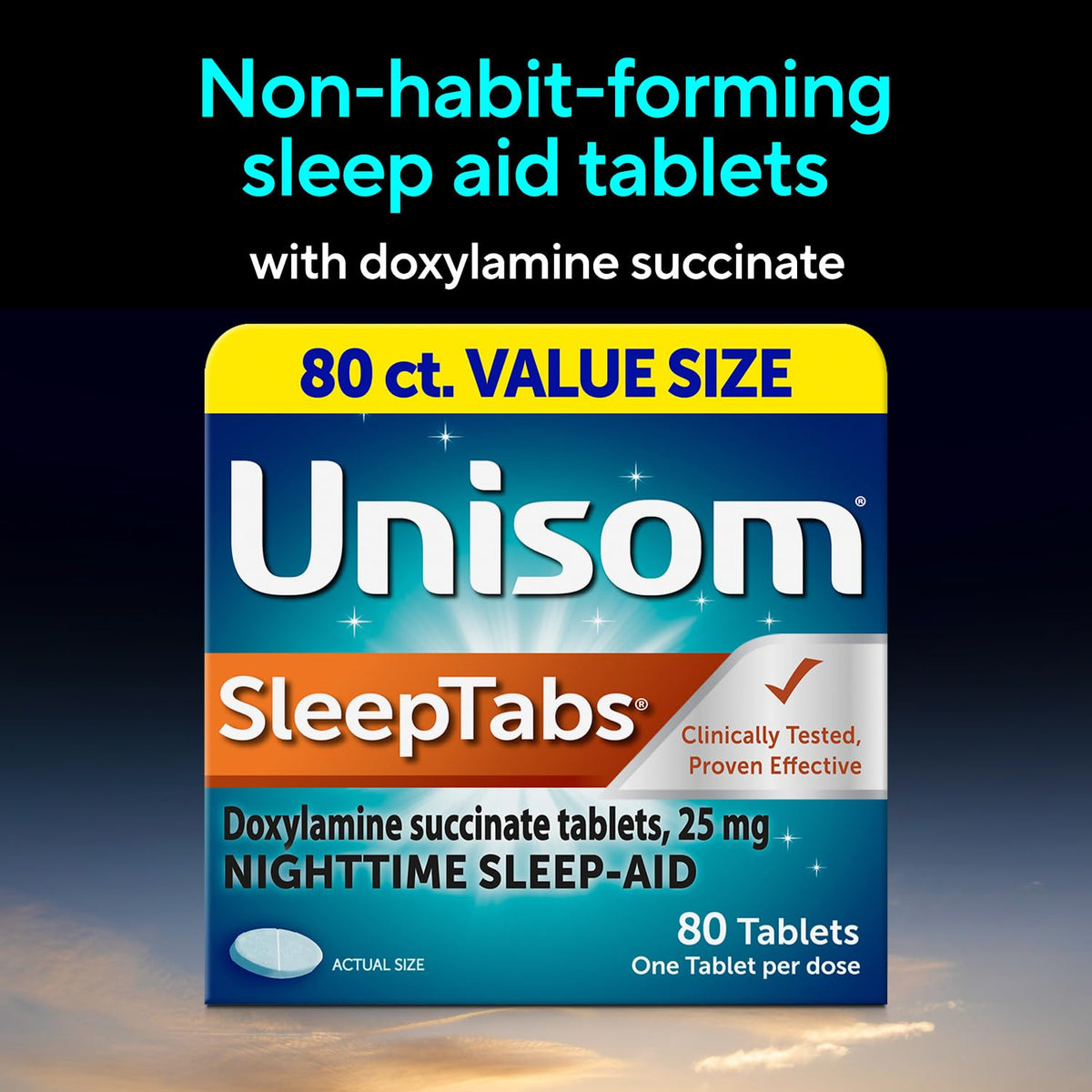 Unisom SleepTabs Nighttime Sleep-aid Doxylamine Succinate - 80 Tablets - image 4