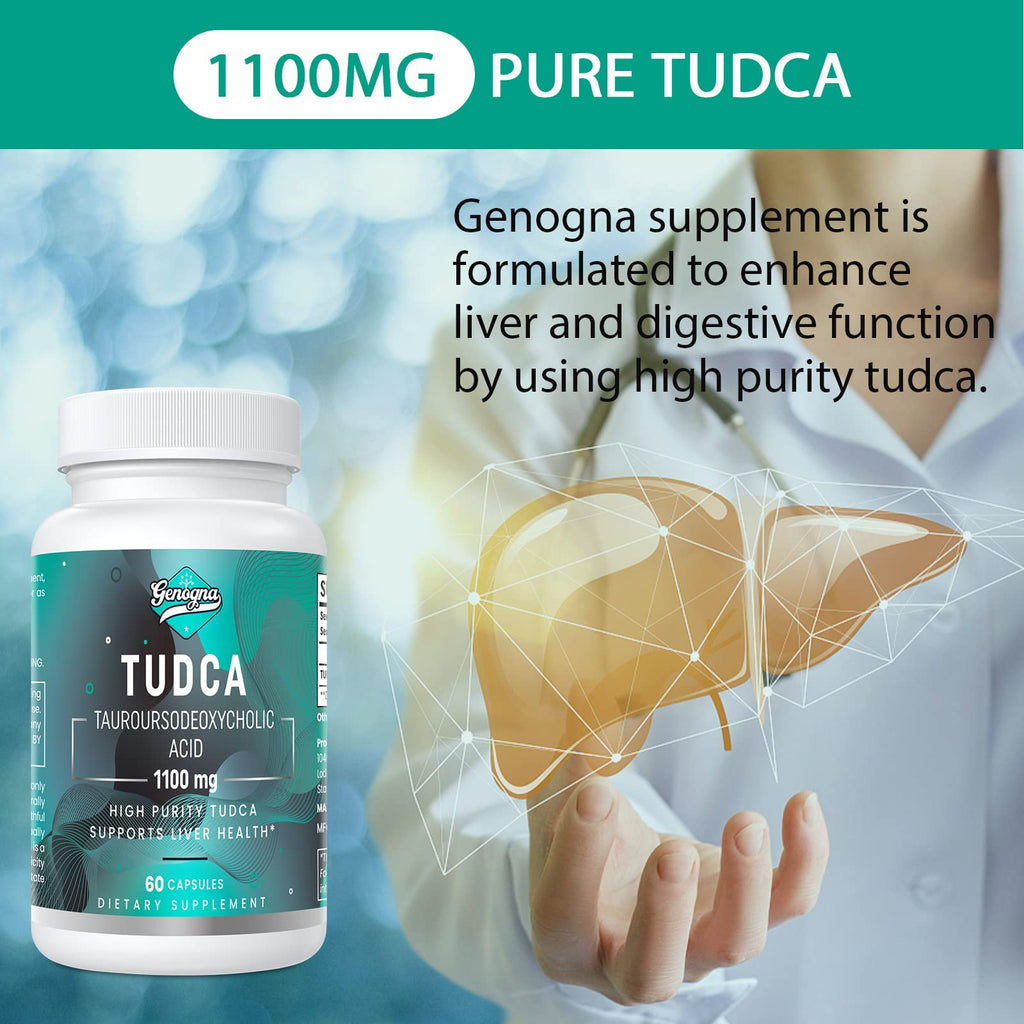 Genogna TUDCA 1100mg-Liver Support Supplement for Detox Cleanse