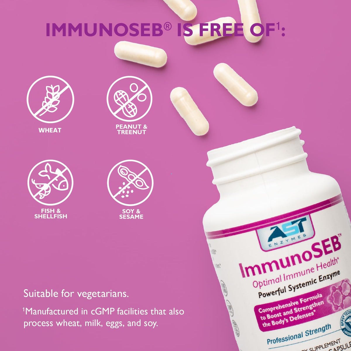 AST Enzymes ImmunoSEB Systemic Enzyme Blend - 60 Capsules - image 7