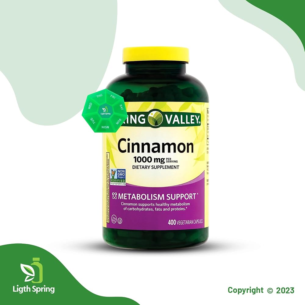 LightSpring Cinnamon Dietary Support Vegetarian Capsules 1000 mg - 400 Count - image 5