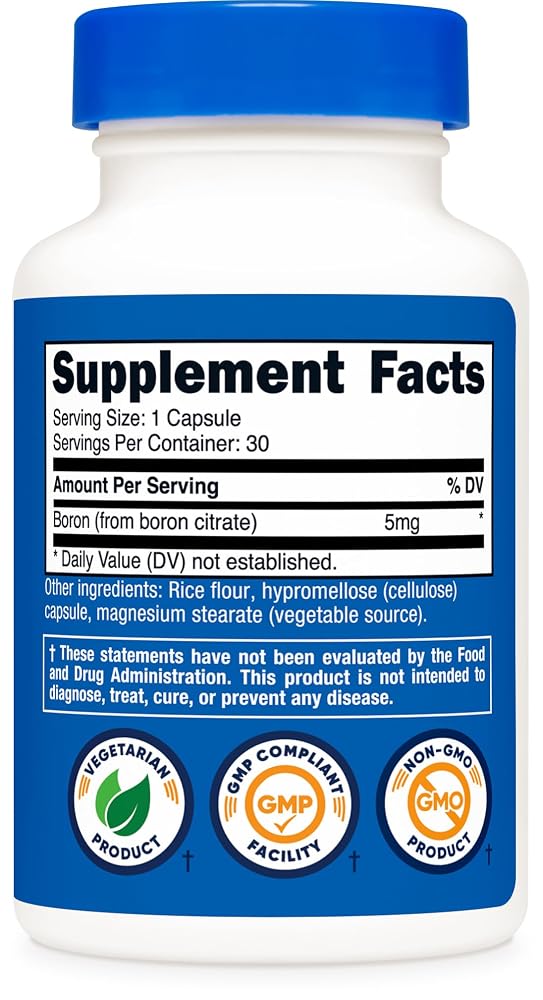 Nutricost Boron 5mg - 30 Vegetarian Capsules - image 5