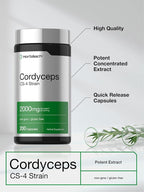 Horbäach Cordyceps Mushroom Capsules CS-4 Strain - 200 Count - image 4