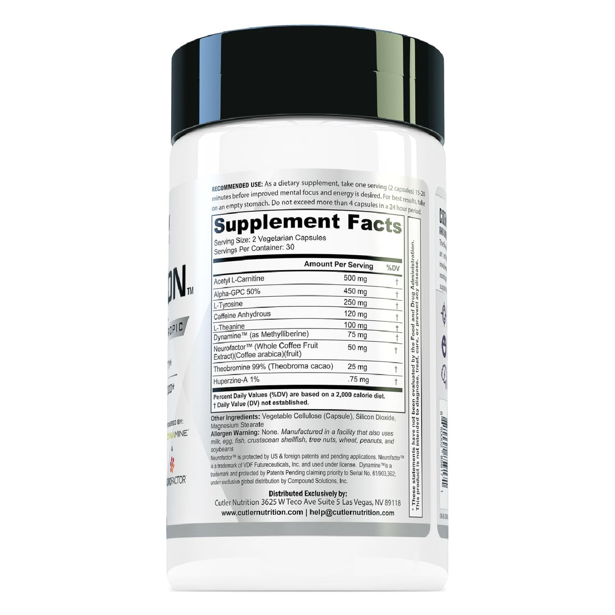 Cutler Nutrition Cognition Nootropic Brain Focus Supplement - 60 Capsules - image 3