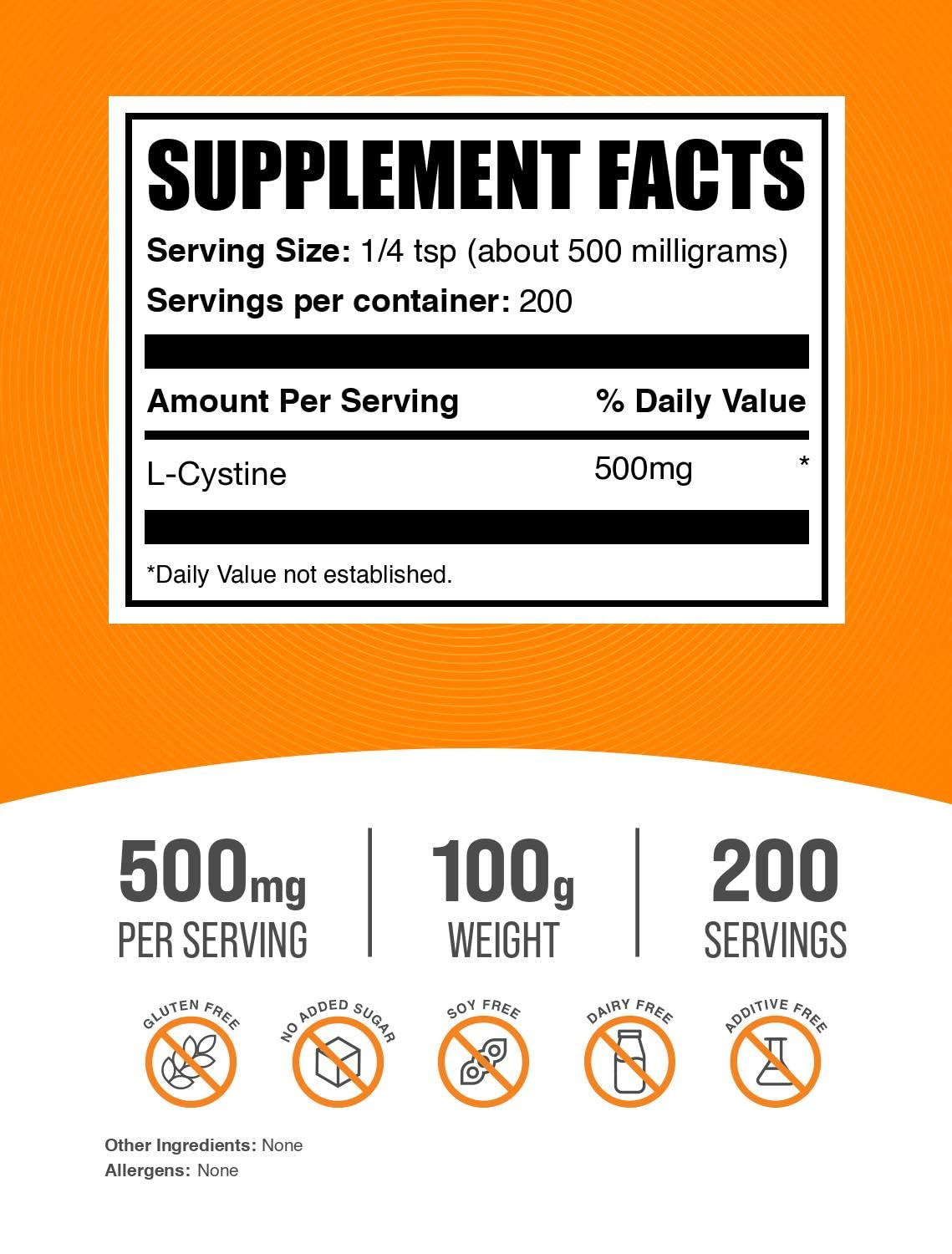 BulkSupplements.com L-Cystine Powder, Amino Acid Supplement