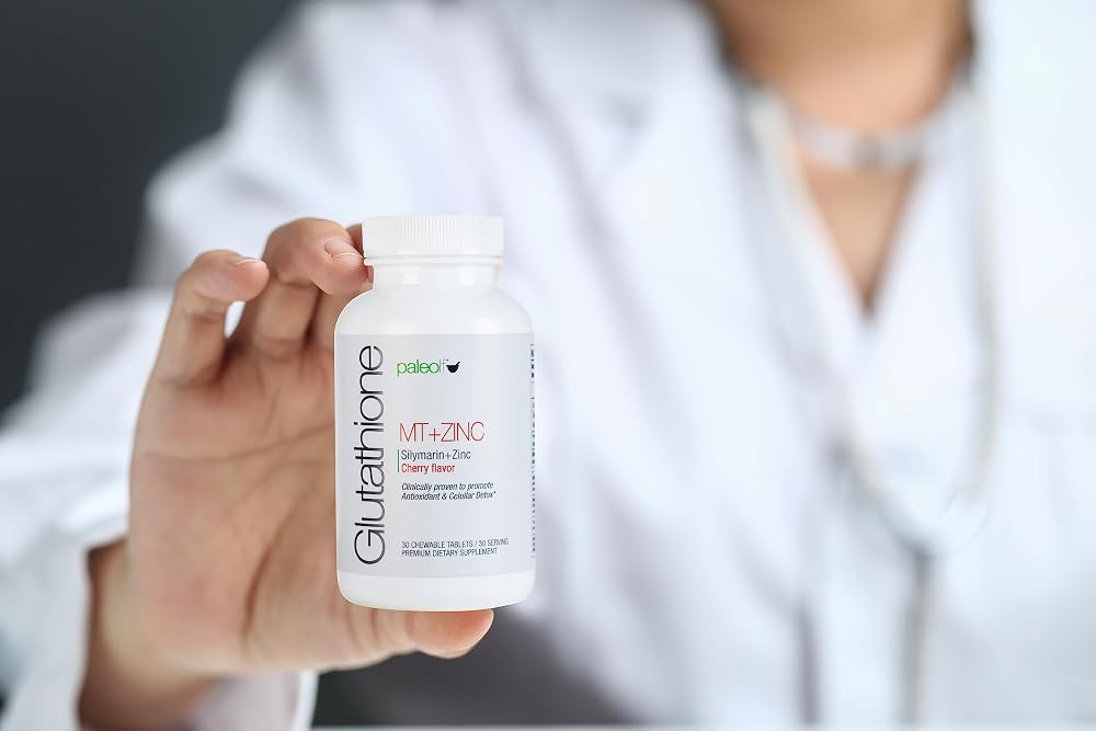 Paleolf Premium Glutathione + Milk Thistle + Zinc -30 Chewable Tablets
