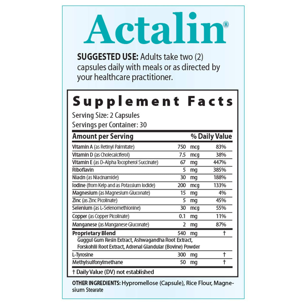 Medix Select Actalin Thyroid Supplement
