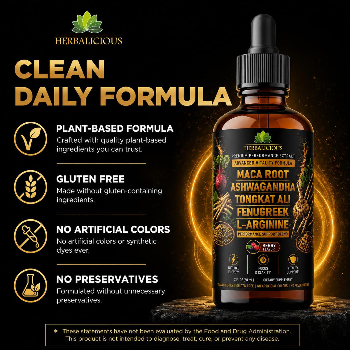HERBALICIOUS Ashwagandha Supplement - Organic Withania Somnifera Root