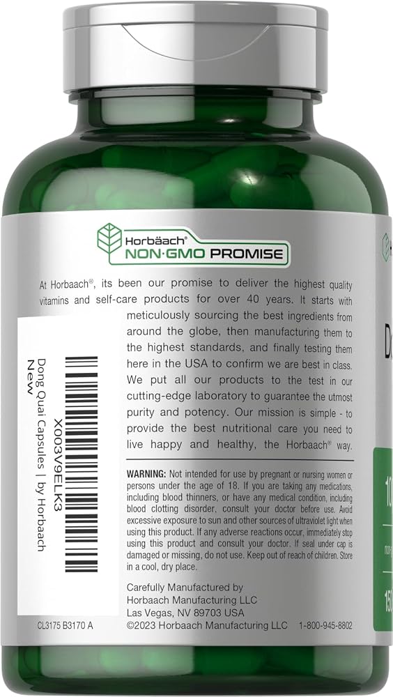 Horbäach Dong Quai Capsules - 150 Count - image 3