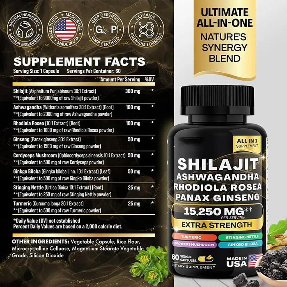 Generic Sea Moss and Shilajit Bundle Herbal Supplement - 120 Capsules - image 3