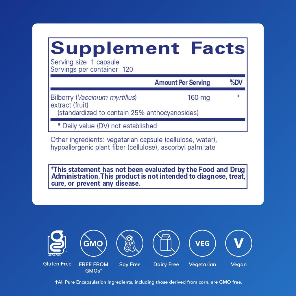 Pure Encapsulations Bilberry Vision Support - 120 Capsules - image 2