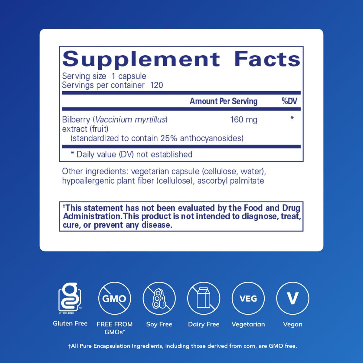 Pure Encapsulations Bilberry Vision Support - 120 Capsules - image 2