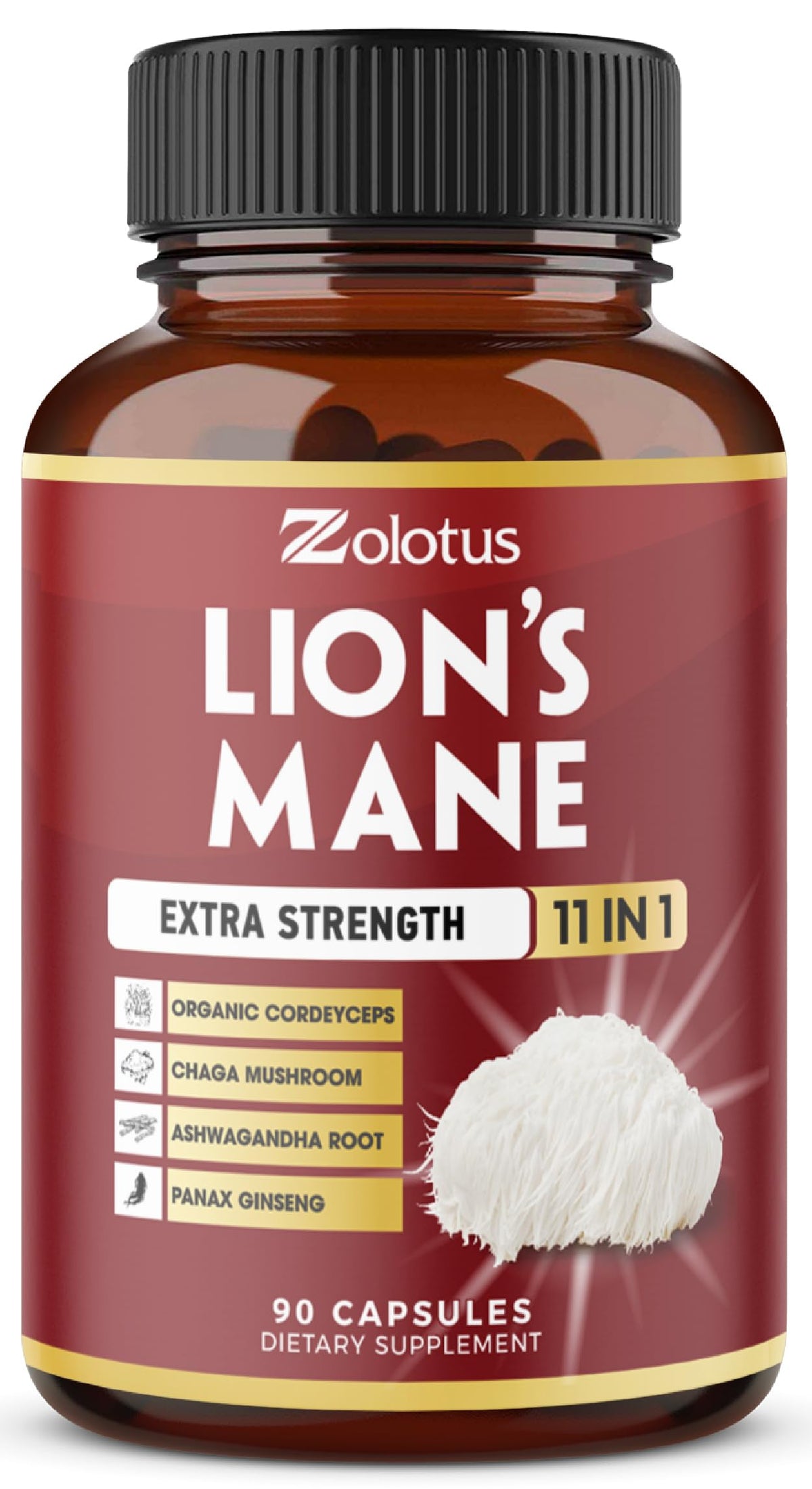 Zolotus Lions Mane Mushroom 11-in-1 Capsules - 90 Capsules