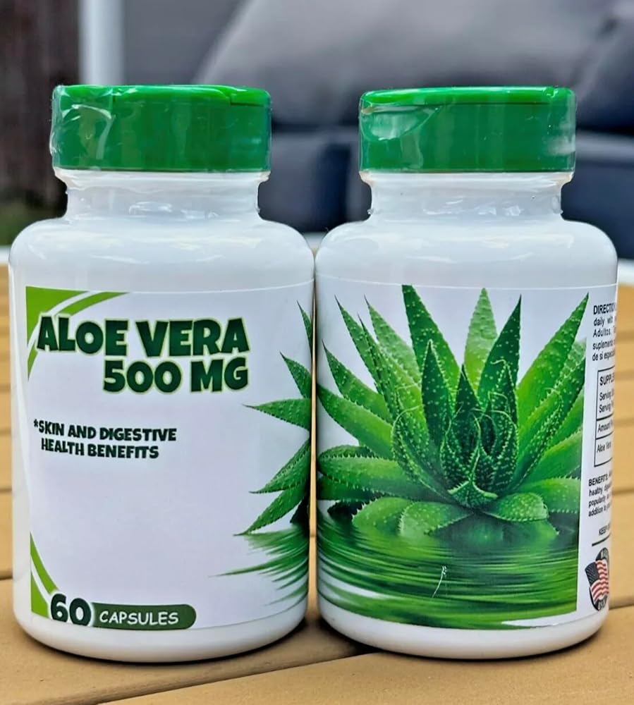 Generic Aloe Vera 500mg Extract Capsules Digestive Support - 60 Capsules