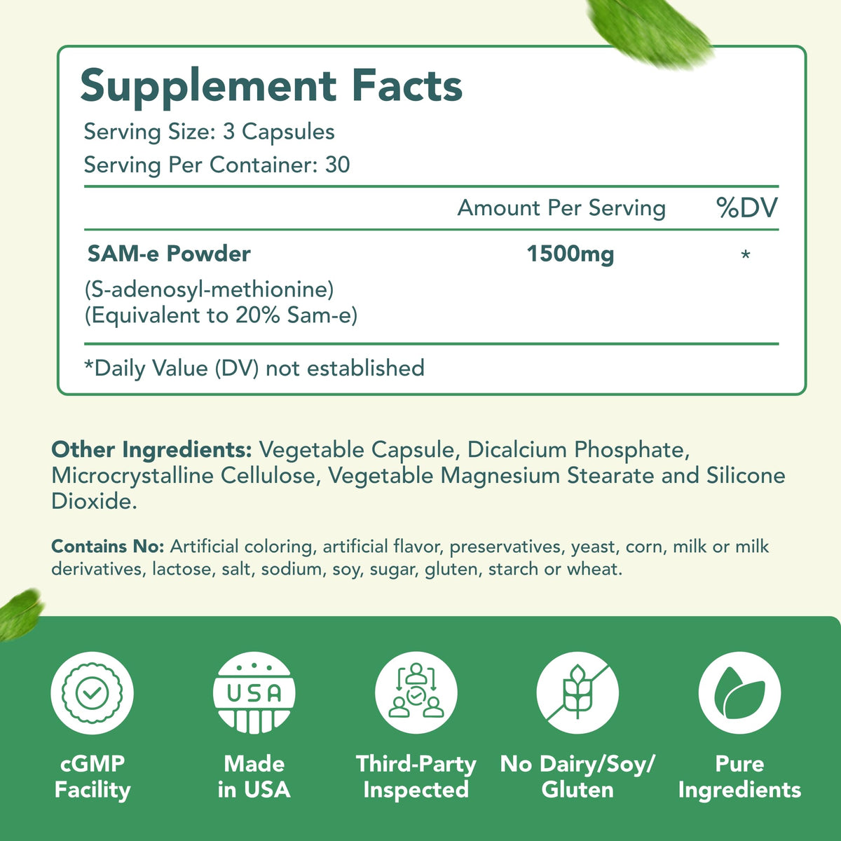 HealthyWayRx SAM-e 1500mg Supplement - 90 Capsules - image 2