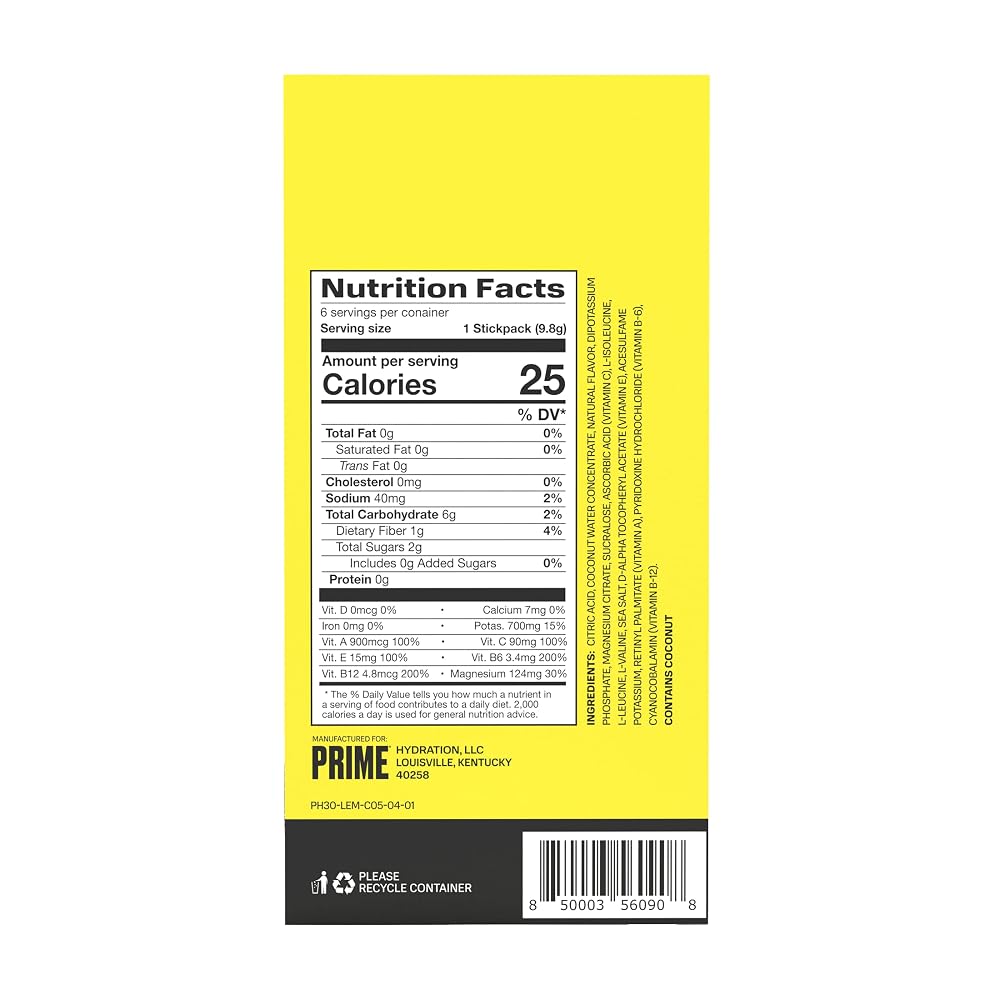 PRIME HYDRATION+ Lemonade Electrolyte Powder Sticks - 6 Count - image 2