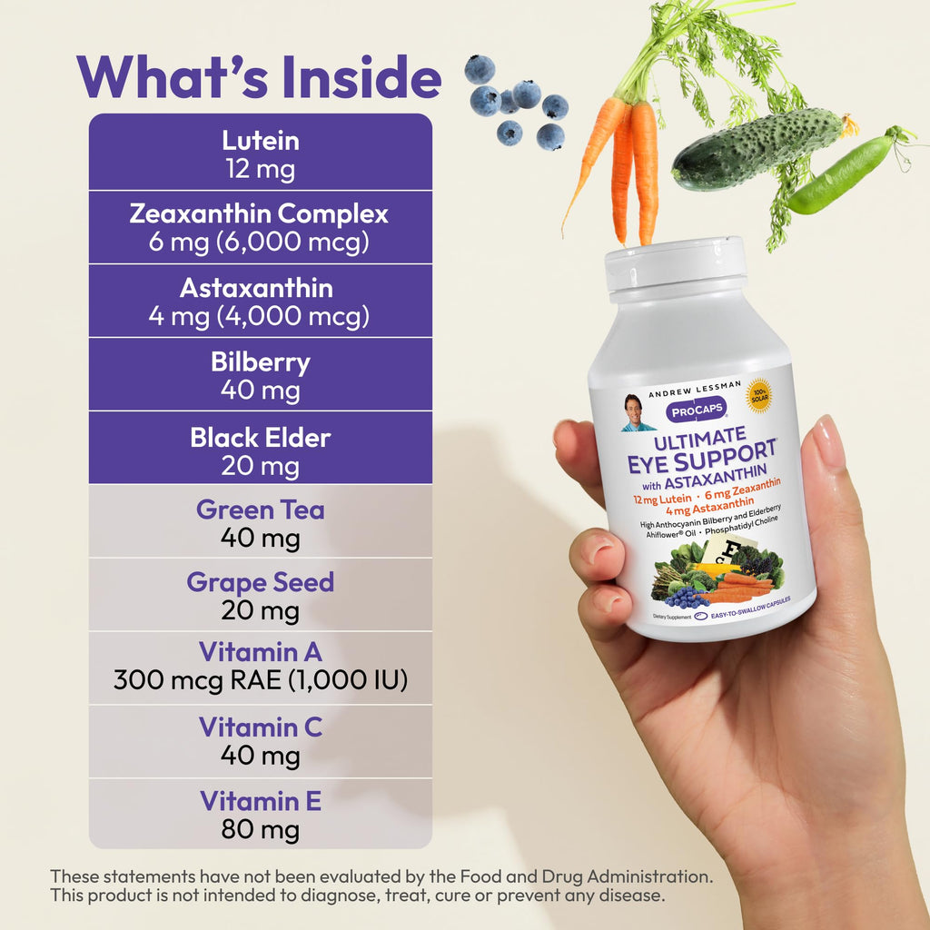 ANDREW LESSMAN Ultimate Eye Support with Astaxanthin Softgels - 12mg