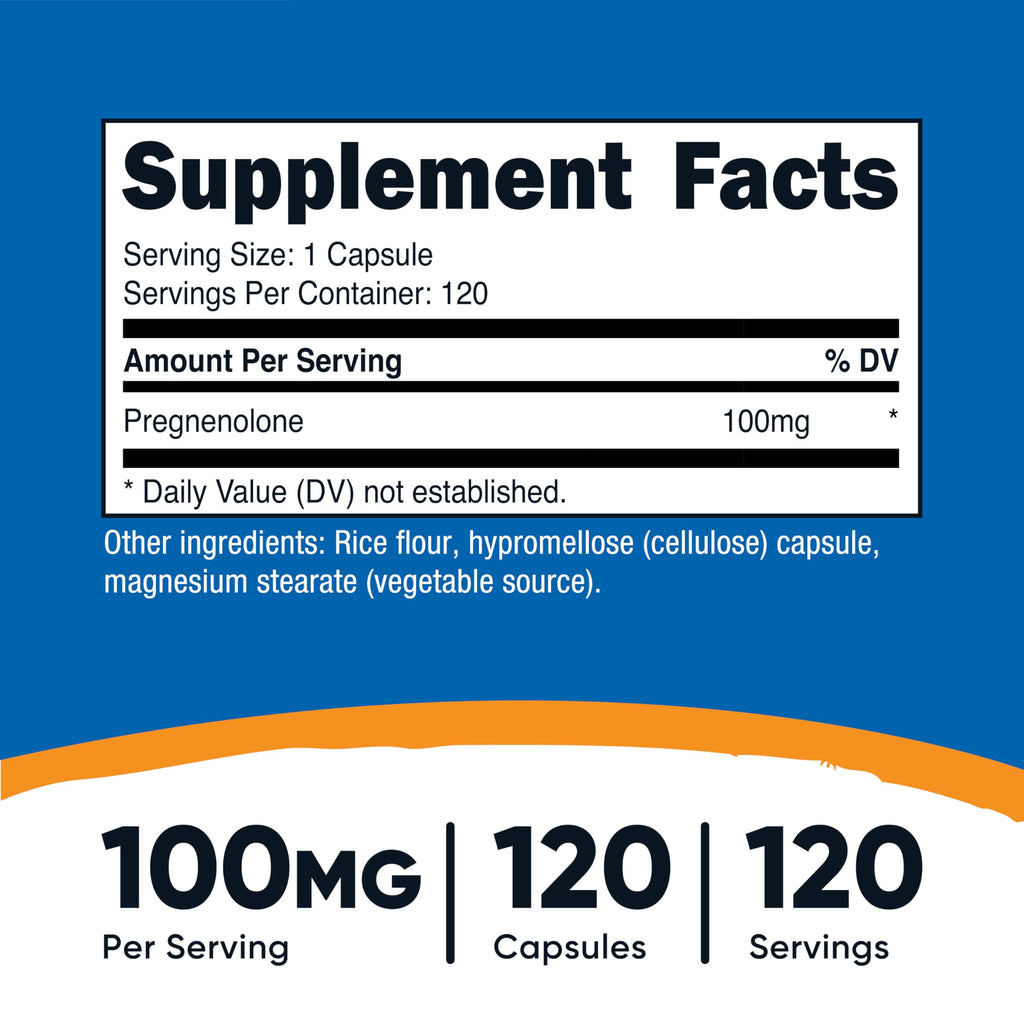 Nutricost Pregnenolone 100mg - 120 Capsules - image 2