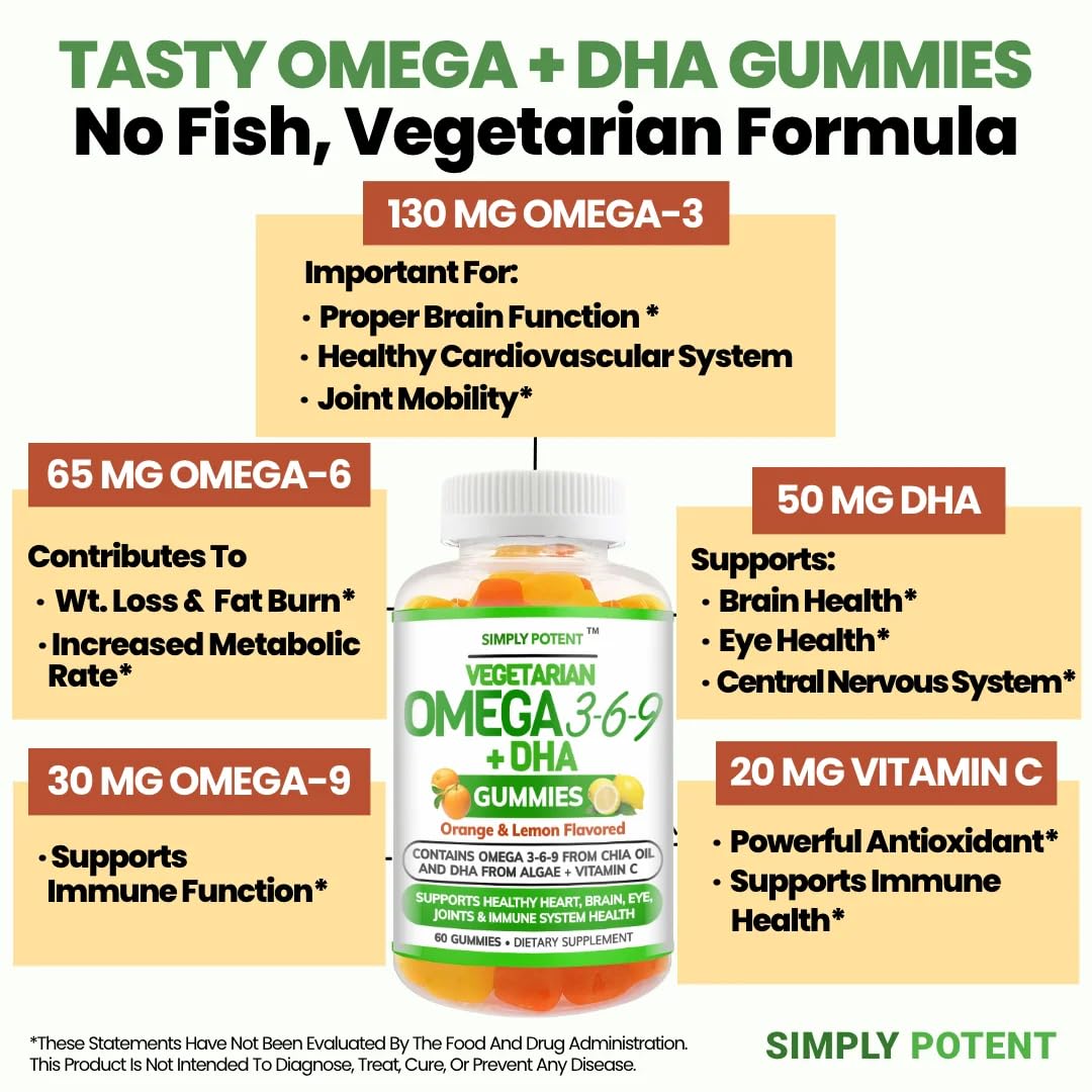 Simply Potent Omega 3 Fish Oil Gummies Plant-Based DHA - 60 Count - image 5