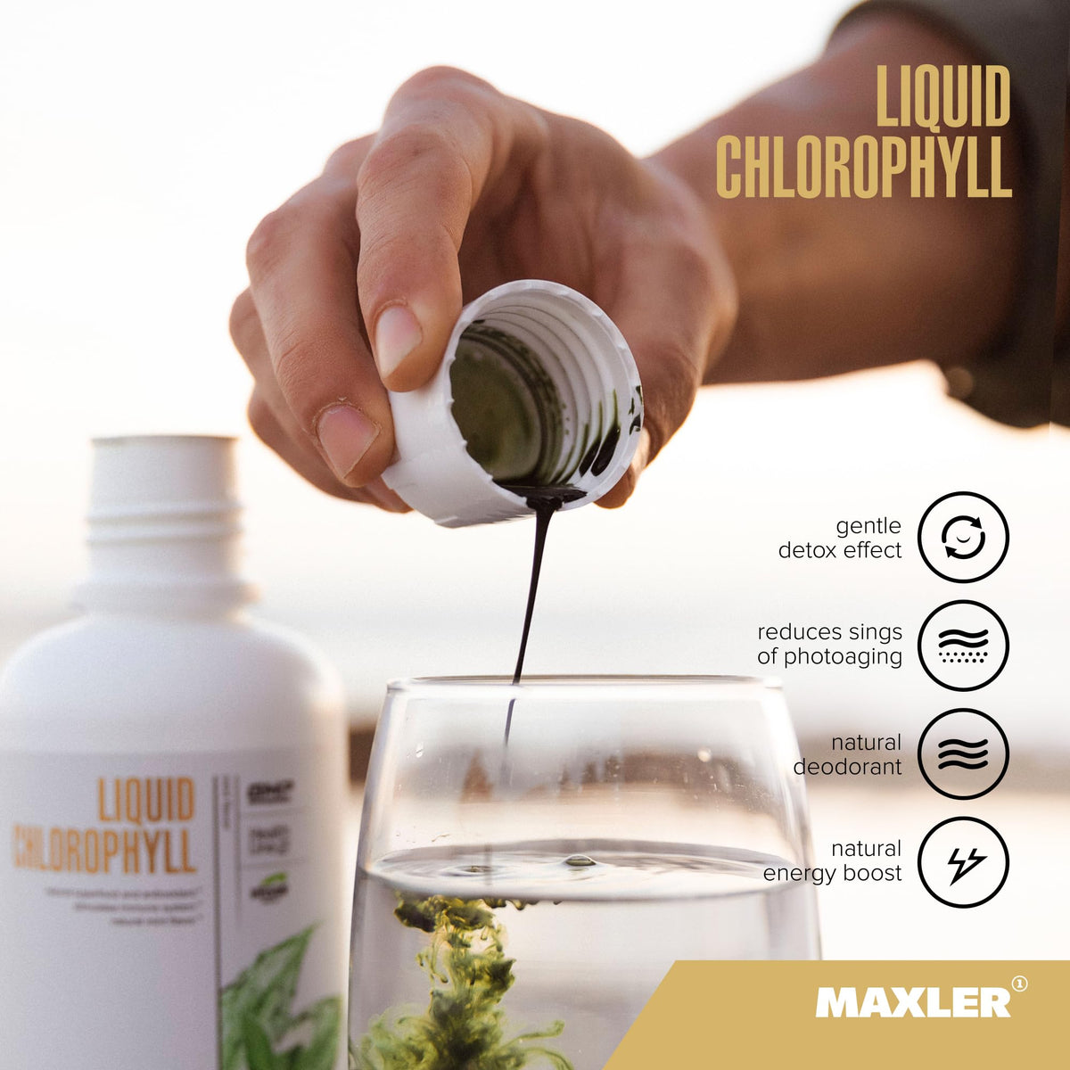 Maxler Chlorophyll Liquid - Vegan Liquid Chlorophyll - 15.2 fl oz