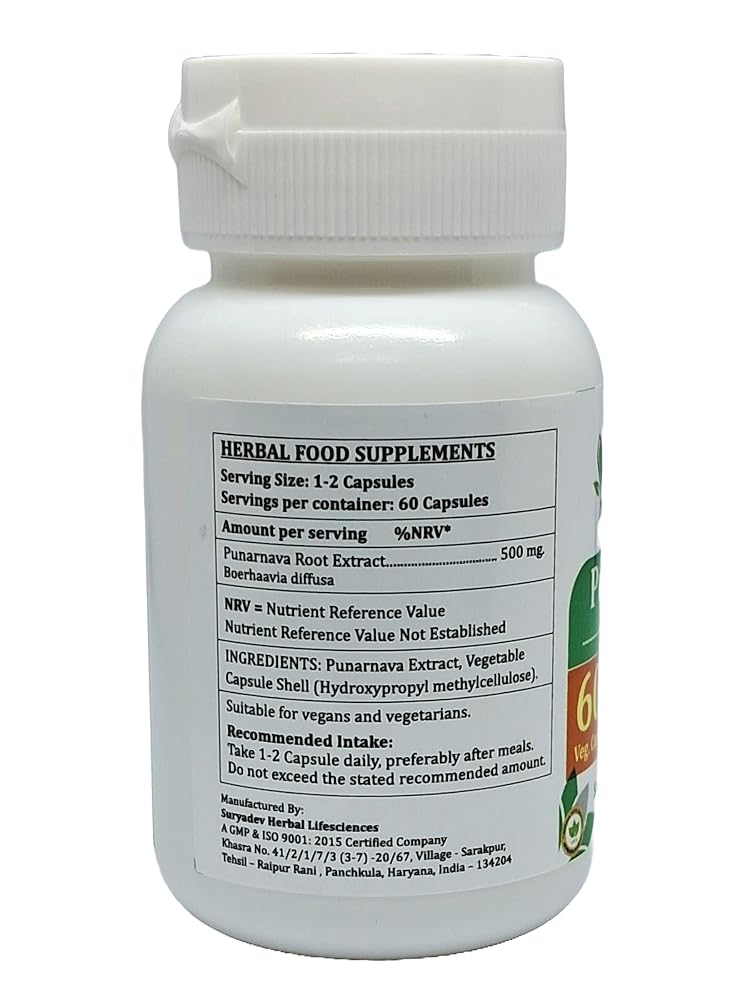 Satya Naturals Punarnava Forte Capsules 500 mg. 60 Veg. Capsule