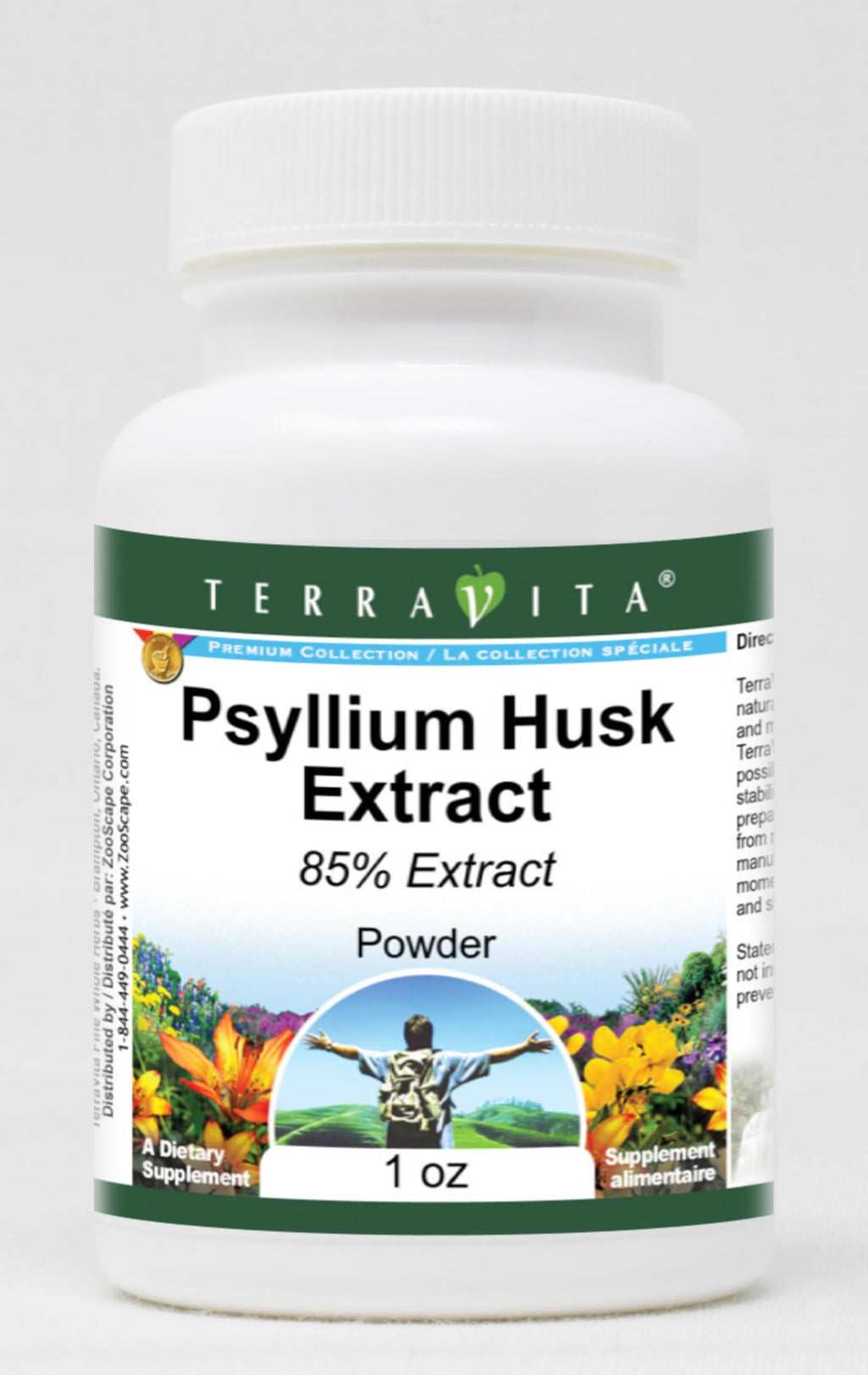 Terravita Psyllium Husk 85% Extract Powder - 1 oz