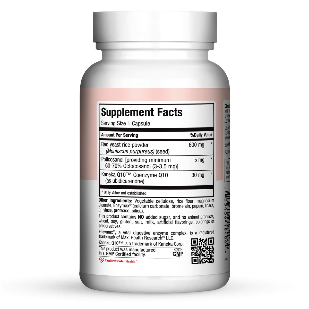 Maxi Health Red Yeast Rice Complex 600 mg - 60 Capsules - image 3