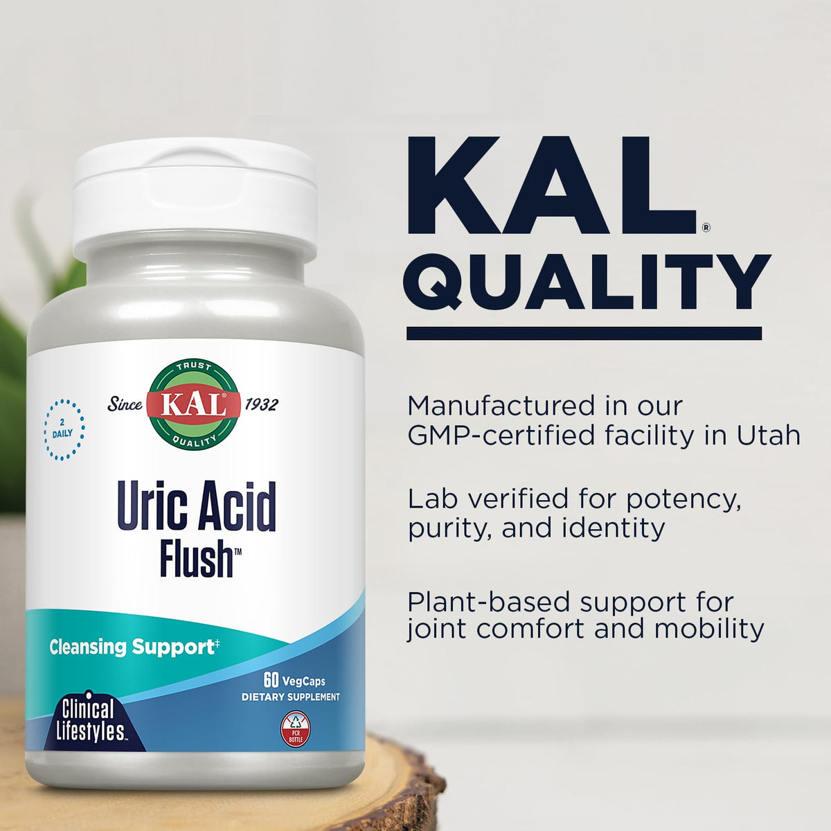 KAL Uric Acid Flush Tart Cherry Blend Joint Support - 60 Vegetarian Capsules - image 4