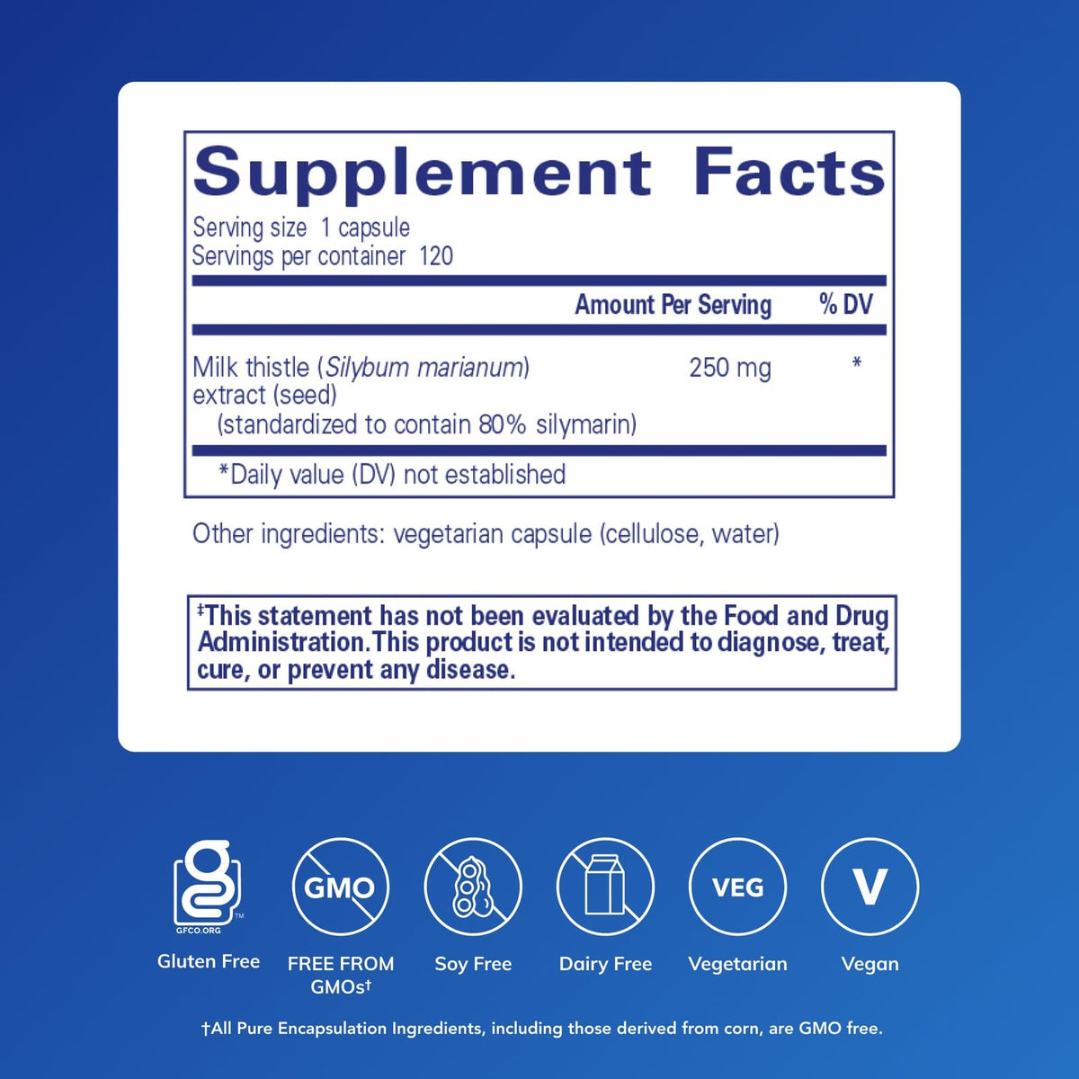 Pure Encapsulations Silymarin Milk Thistle Extract - 120 Capsules - image 2