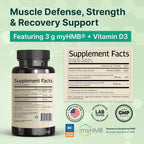 VINATURA HMB 3000mg and Vitamin D3 Supplement - 120 Capsules - image 3