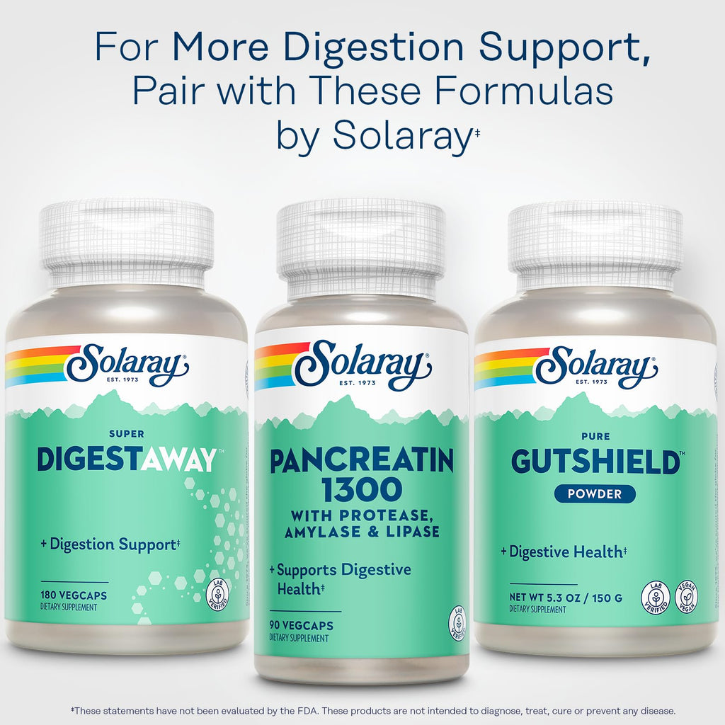 SOLARAY Pancreatin 1300 - 90 Vegetarian Capsules - image 6