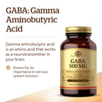 Solgar GABA 500 mg Nervous System Support - 100 Vegetable Capsules - image 3